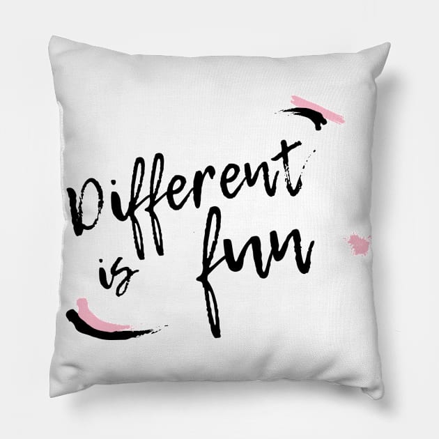 Different is fun Pillow by TTWW Studios