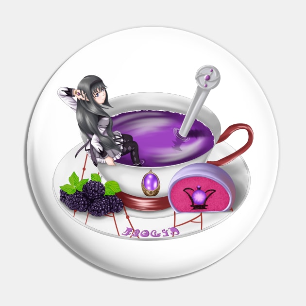 Homura in a Teacup Pin by Antonydraws