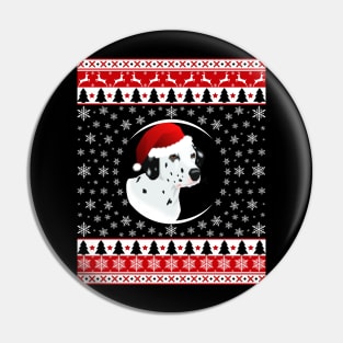 Dalmatian Santa Hat Pin