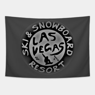 Las Vegas Ski & Snowboard Resort Gray and Black Logo Tapestry