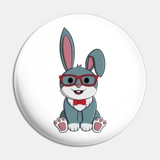 Bunny with glasses Pin