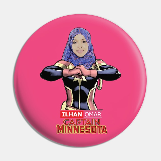 Ilhan Omar Captain Minnesota Pin by iQdesign