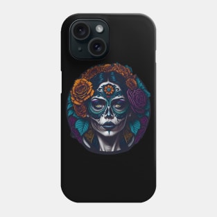 Add a Touch of Mexican Culture and Glamour with Girl in Sugar Skull Makeup Phone Case