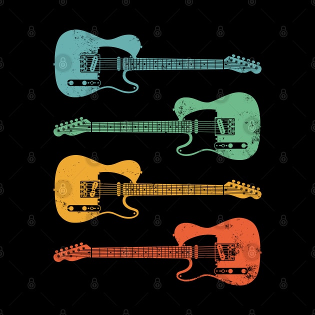 T-Style Electric Guitar Cool Retro Colors by nightsworthy