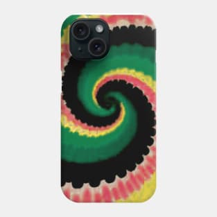 Spiral Green Pink Yellow Black Tie Dye Phone Case