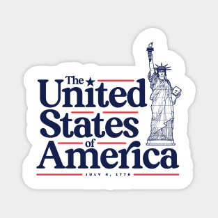 The United States of America - Independence Day Retro Typography Magnet