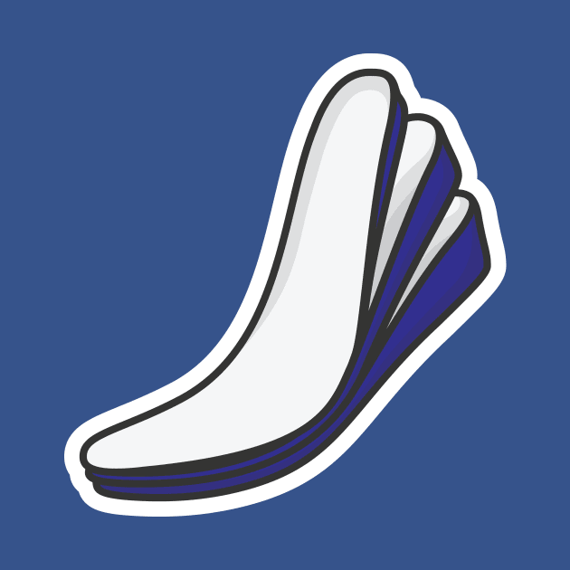 Three-Layered Shoes Arch Support Insoles Sticker vector illustration. Fashion object icon concept. Comfortable shoe arch support insole sticker design icon with shadow. by AlviStudio