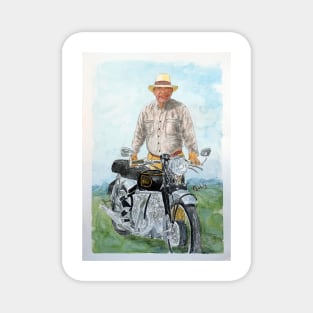 This is a watercolour painting from a photo of a good friend with his HRD Vincent Magnet