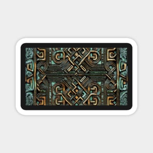 Artistic Mayan Inspired Design Pattern Magnet