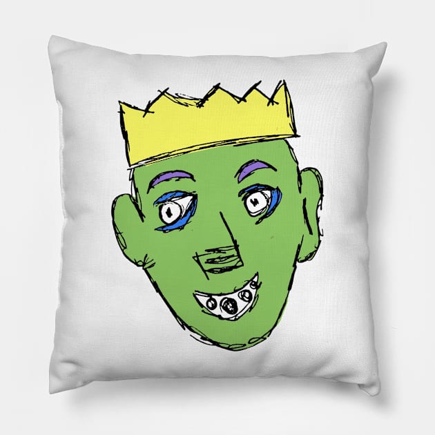 Chyrelle Green Face Pillow by chyrelle