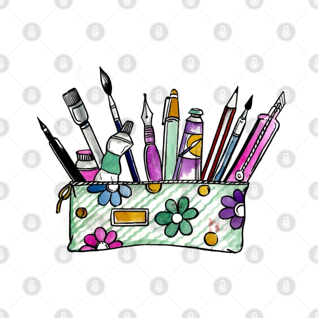 Brush Case Watercolor by Mako Design 