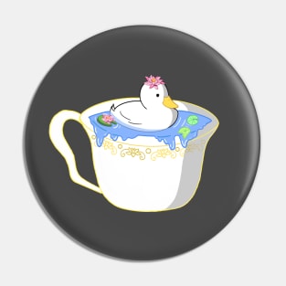 Duck in a teacup Pin