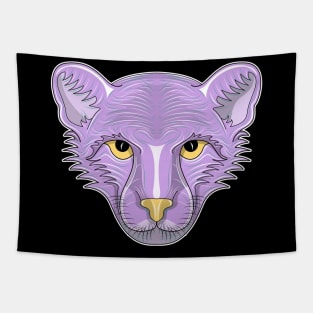 purple cheetah cartoon face Tapestry