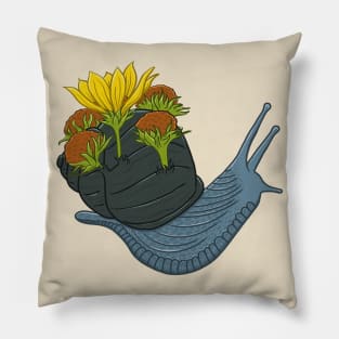 Sawtooth Sunflower Snail Pillow