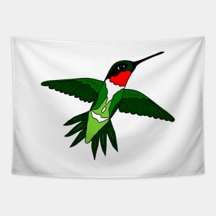 Colorful Ruby-Throated Hummingbird Tapestry