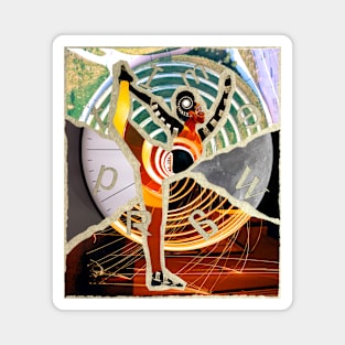 TIME WARP Yoga Collage Design Magnet