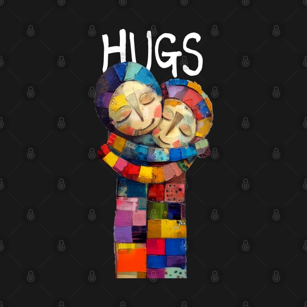 Hugs: Somebody Needs a Hug Today on a dark (Knocked Out) background by Puff Sumo