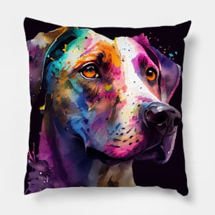 Great Dane Dog Colourful Art | Watercolor Painting of the Great Dane Pillow