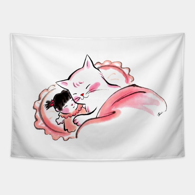 Dream together doll cat Tapestry by juliewu