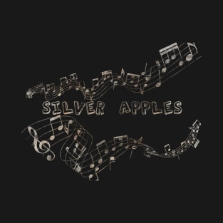 Musical Notes Vintage - Silver Apples T-Shirt