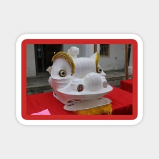 Unfinished white Chinese Dragon mask Magnet