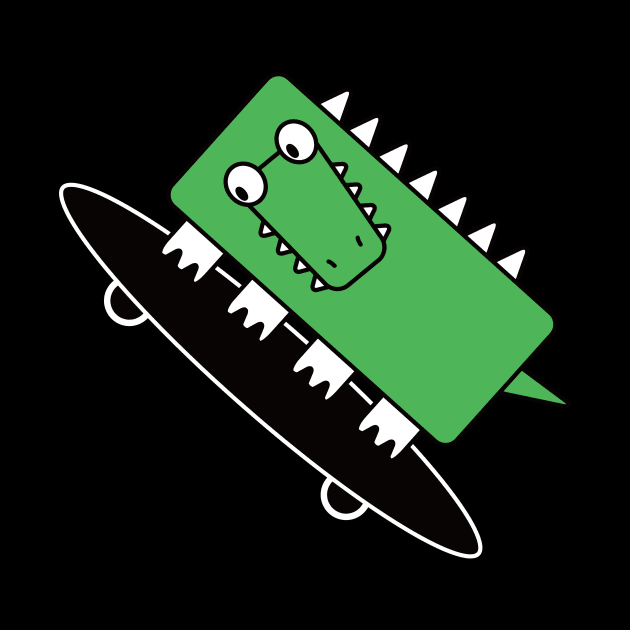 alligator on the skateboard by FunnyFunPun