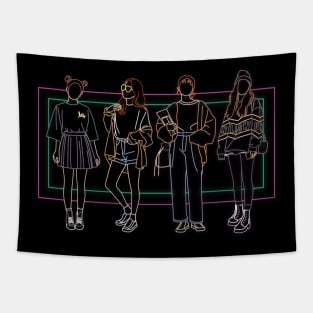 neon girls Tapestry