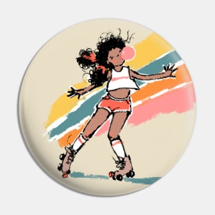 Retro Rollerskater Pin