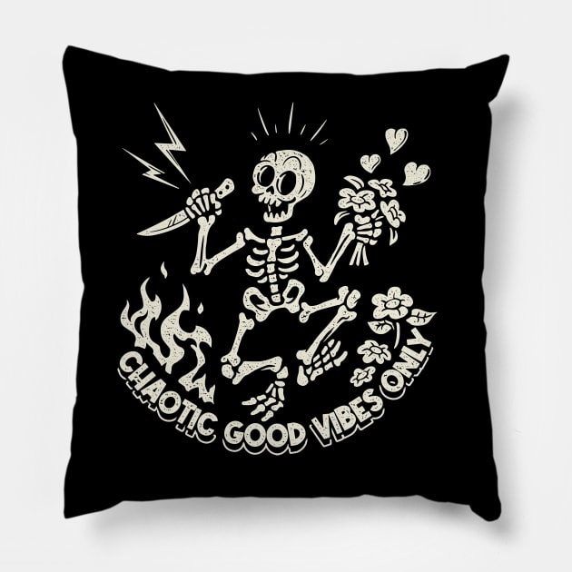 Chaotic Good Vibes Only! Pillow by Marianne Martin