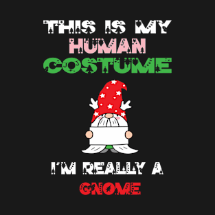 This Is My Human Costume I'm Really A Gnome Lover Christmas Gift Idea Gnome Cartoon T-Shirt