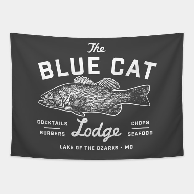 Ozark Blue Cat Lodge Missouri Tapestry by lorenklein