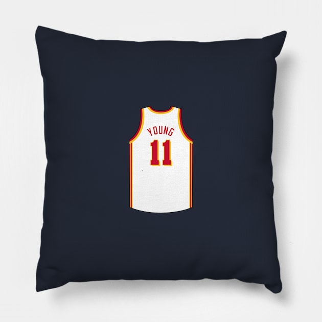 Trae Young Atlanta Jersey Qiangy Pillow by qiangdade