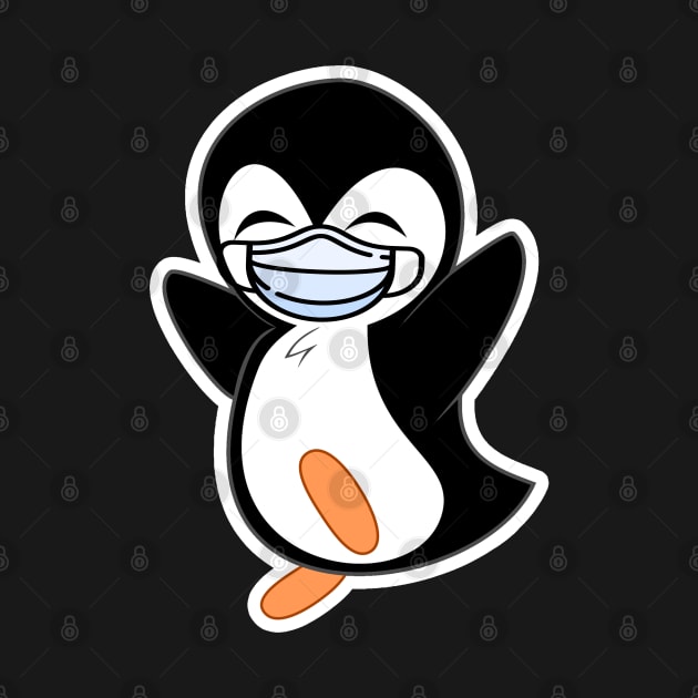 Penguin with a face mask by LunaMay