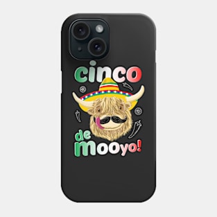 Scottish Highland Cow Celebrates Cinco De Mayo Phone Case