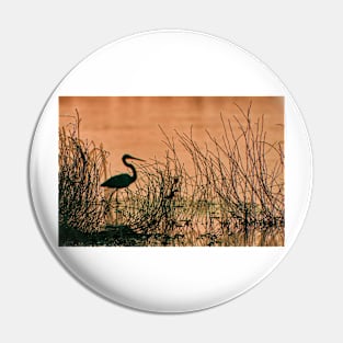 Heron at dusk Pin