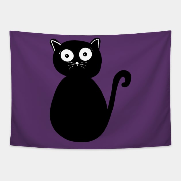Cute black cat Tapestry by GULSENGUNEL
