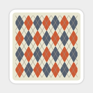 Argyle Pattern (ORANGE) Magnet