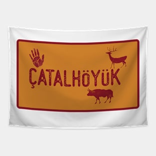 Catalhoyuk Ancient Neolithic Man Tapestry