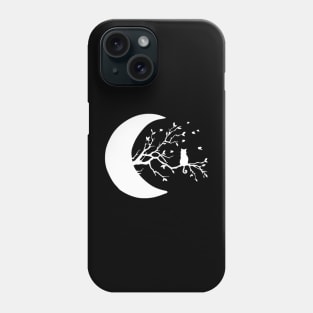 Cat watching the moon Phone Case