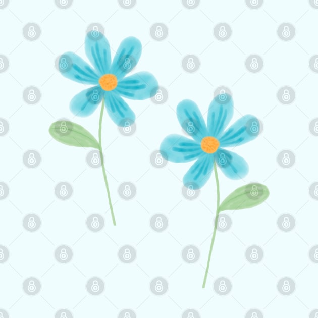 Pastel Blue Flowers by Trippycollage