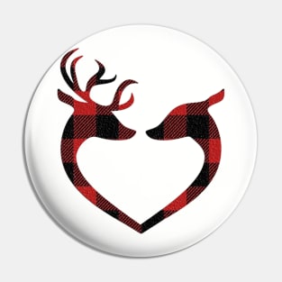 Red Plaid Deer Buck and Doe Heart Winter Gifts: Pillows, Bedding, Mugs & More! Pin