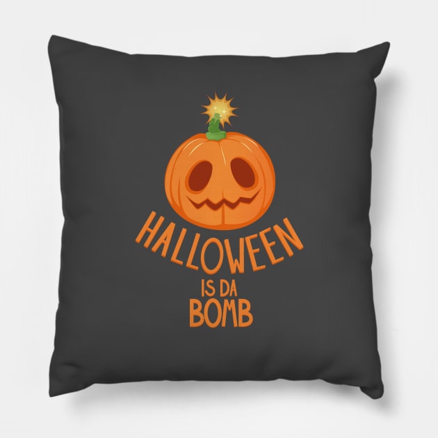 halloween is DA BOMB Pillow by HollieBallardArtist