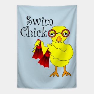 Swim Chick Text Tapestry