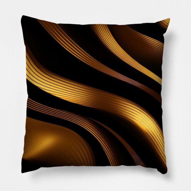 Golden Harmony: Abstract Stripes in Luxe Gold Pillow by star trek fanart and more