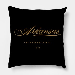 Arkansas Calligraphic Lettering Pillow