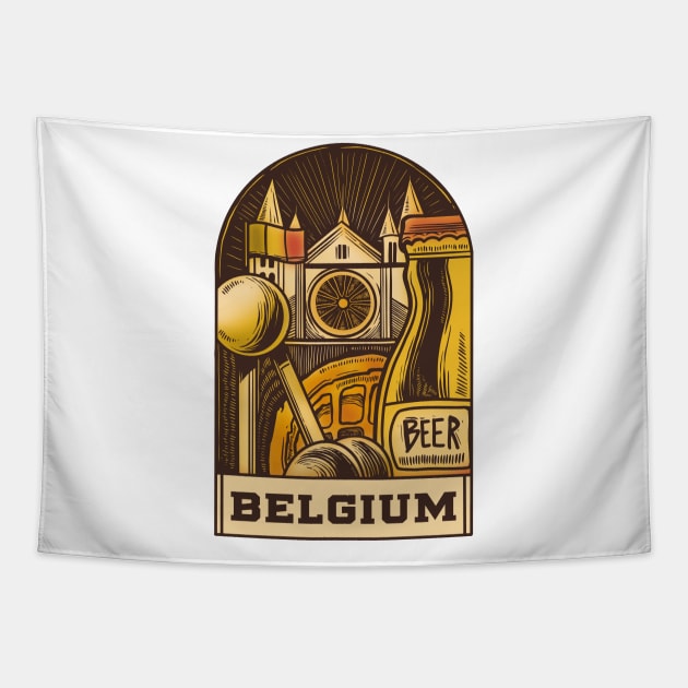 Belgium P R t shirt Tapestry by LindenDesigns