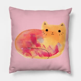 Colorful Watercolor Cat Pillow