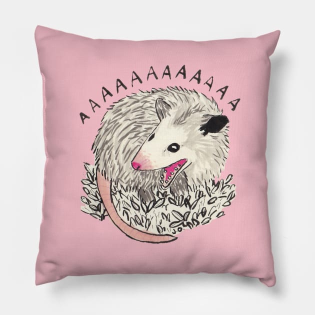 Scream Pillow by Possum Mood