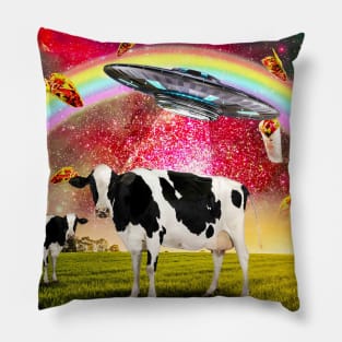 Cow UFO Abduction Pillow