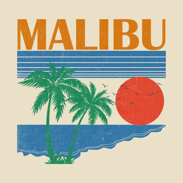 Malibu \\ Retro Vintage Design by KianOlsen Art